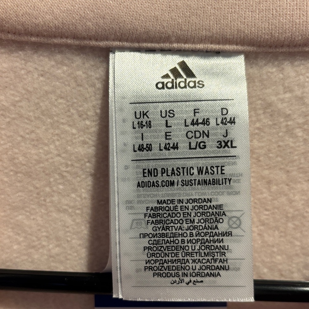 Adidas Light Pink Quarter-Zip Sweatshirt - Picture 3 of 6